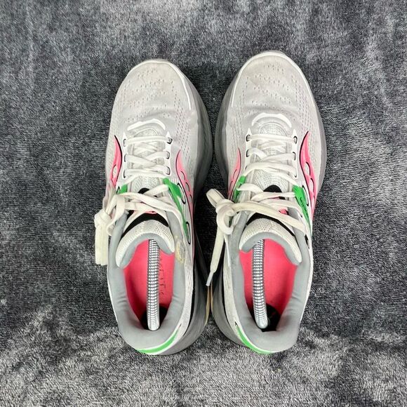 SAUCONY Women's Guide 16 White/Green/Pink Engineered Mesh Running Size 10.5 - Picture 5 of 9